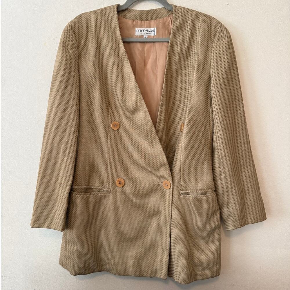 Giorgio Armani Le Collezioni Tan Wool Blazer Size 40 6 Italy